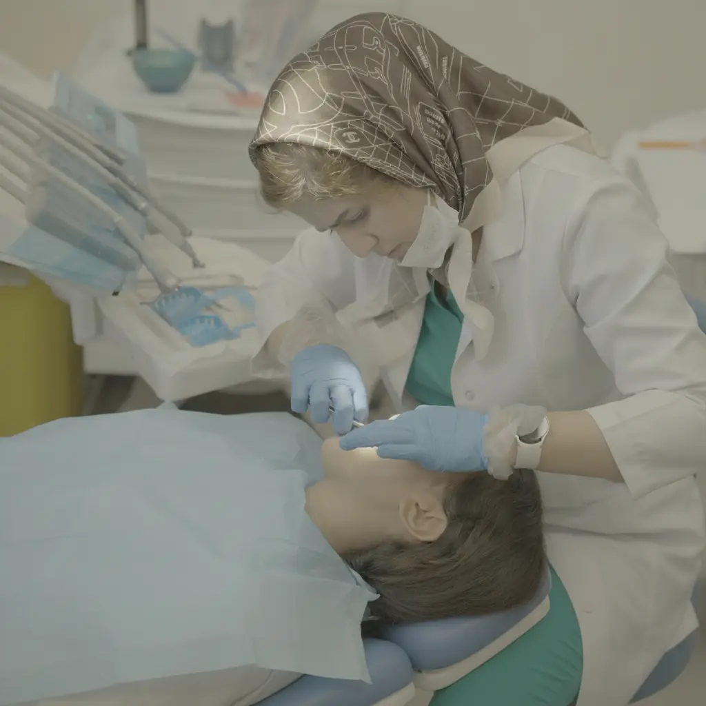 دکتر صفرزاده متخصص ارتودنسی در حال انجام کار